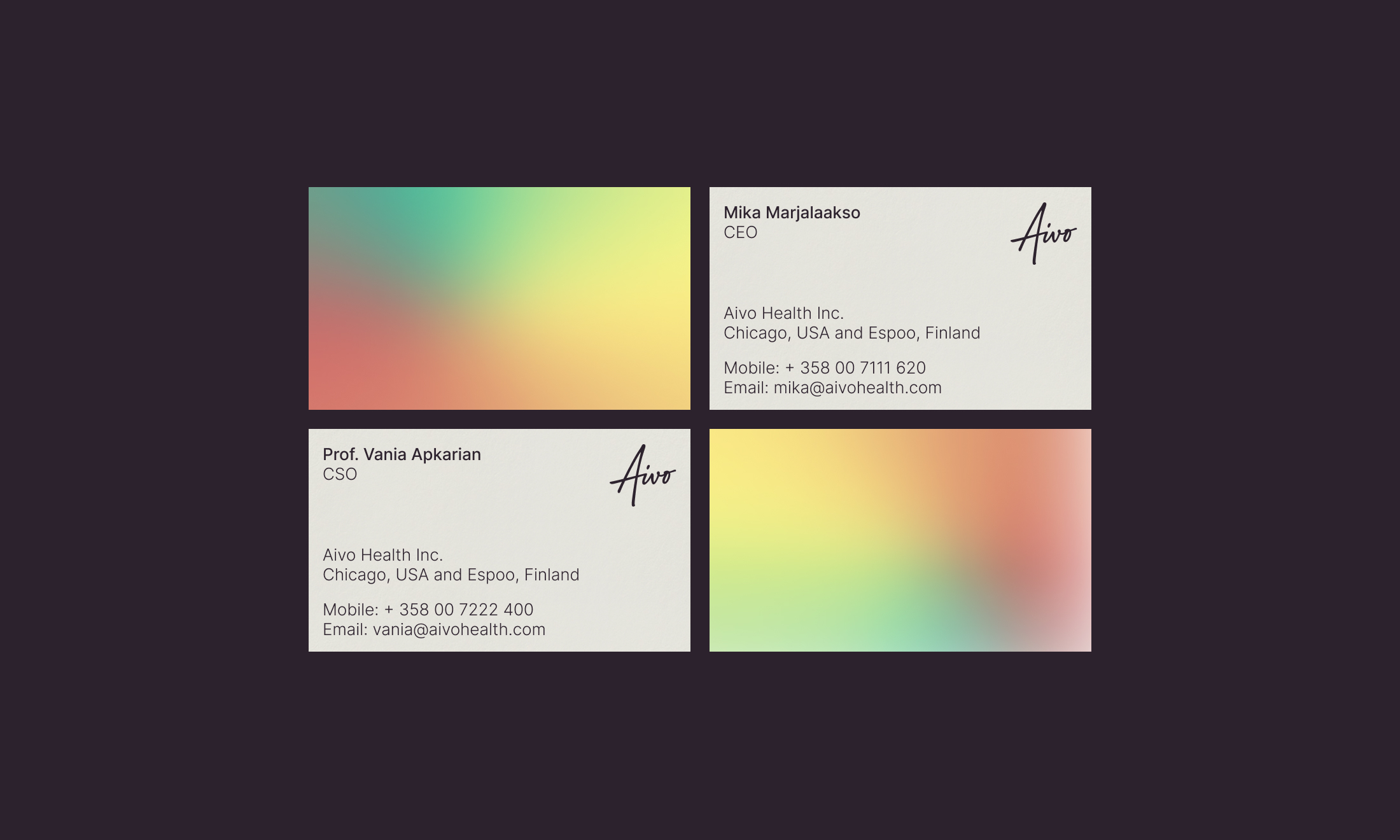 Aivo business cards