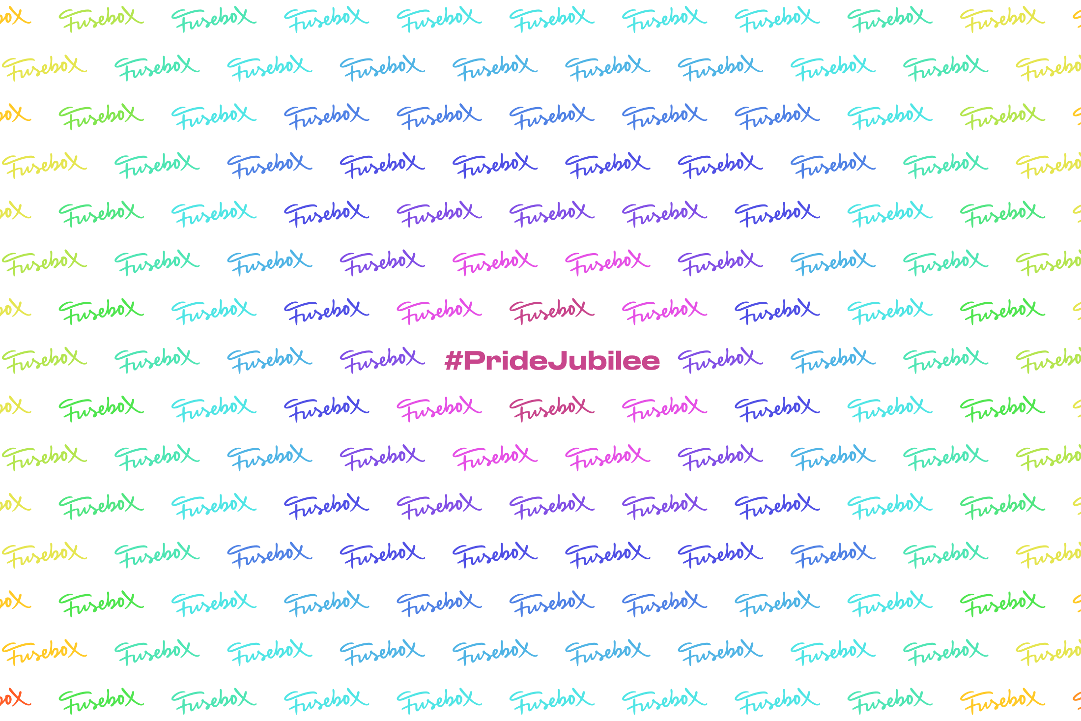 Fusebox logo wall for Pride Jubilee